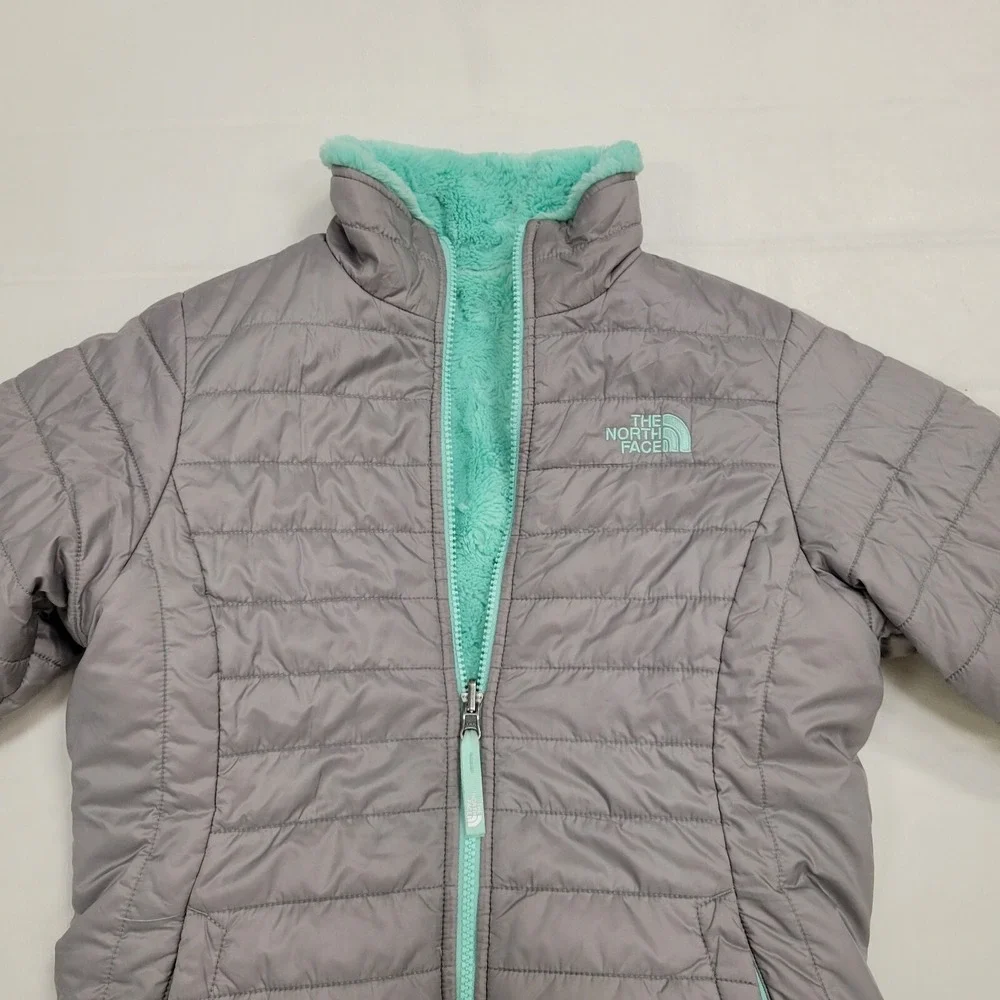 The‎ North Face Girl's Reversible jacket Coat Sz L 14/16 Youth Kids Down Sherpa